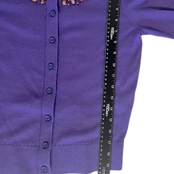 Kate Spade Purple Cardigan with Rhinestones Size XS - Picture 6 of 14